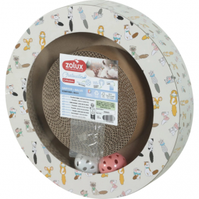 Кръгла драскалка CHATOUILLE SCRATCH BALL с котешка трева и дивежещи се топчета